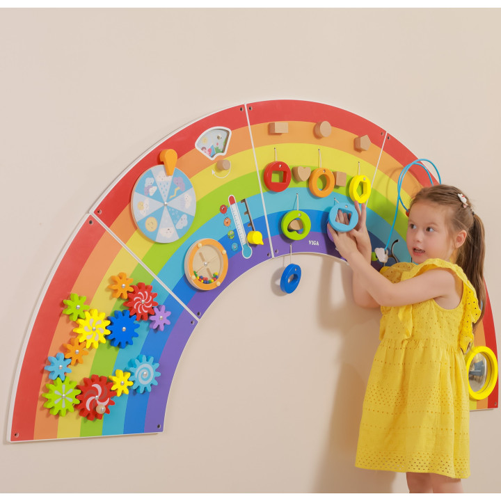 VIGA Wooden Sensory-Manipulation Board EDU Rainbow FSC Certificate