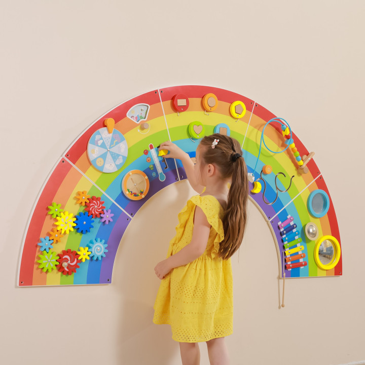 VIGA Wooden Sensory-Manipulation Board EDU Rainbow FSC Certificate