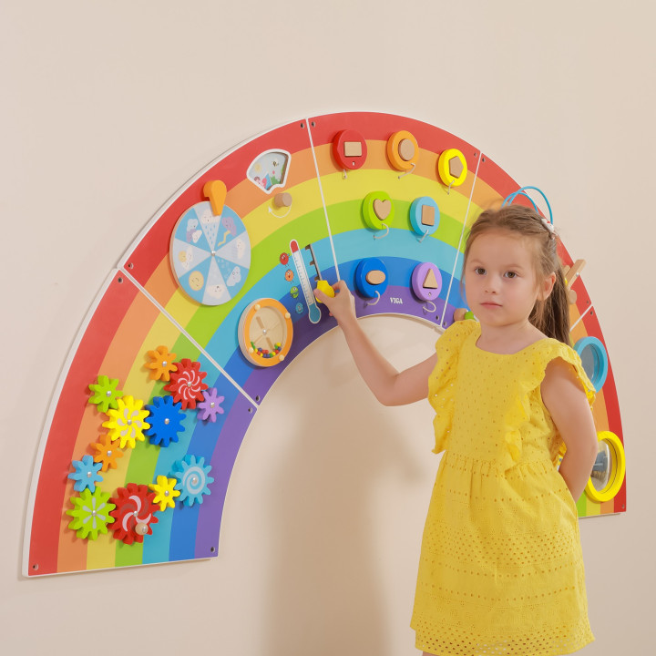 VIGA Wooden Sensory-Manipulation Board EDU Rainbow FSC Certificate