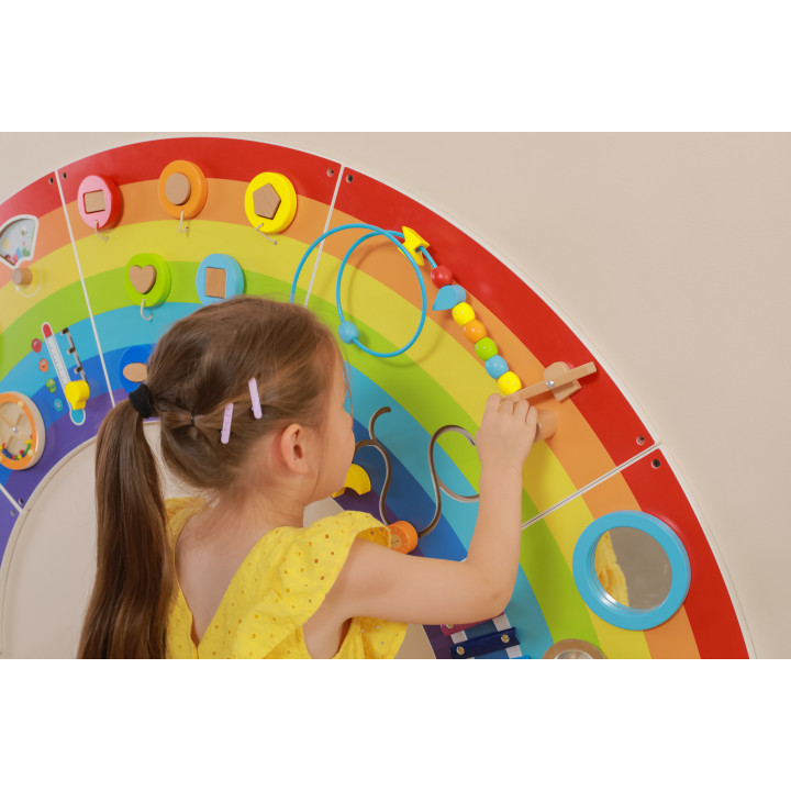 VIGA Wooden Sensory-Manipulation Board EDU Rainbow FSC Certificate