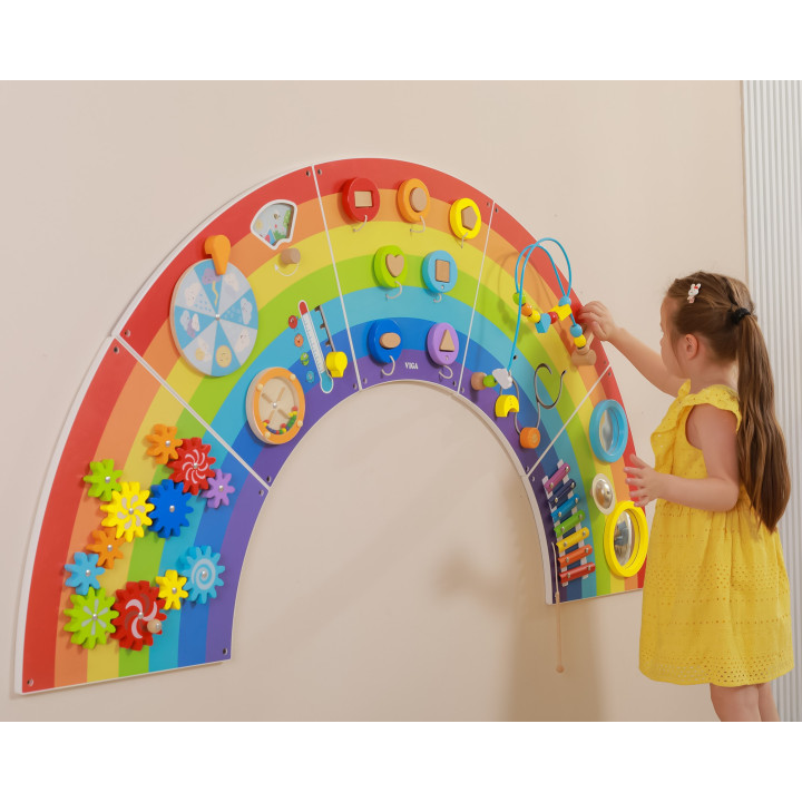VIGA Wooden Sensory-Manipulation Board EDU Rainbow FSC Certificate