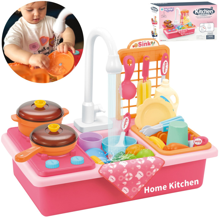 WOOPIE 2-in-1 Kitchen Sink for Kids Pink
