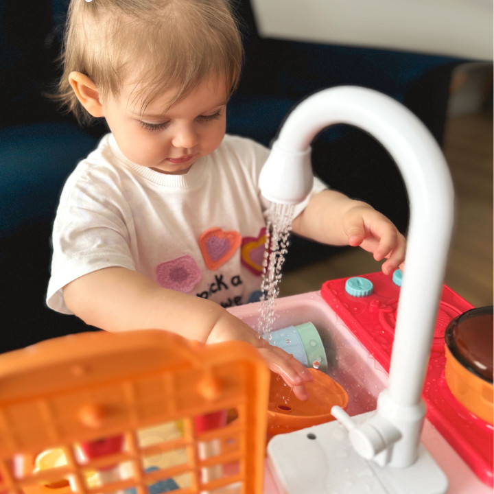 WOOPIE 2-in-1 Kitchen Sink for Kids Pink