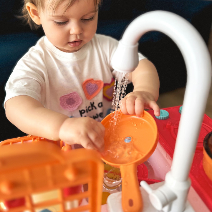 WOOPIE 2-in-1 Kitchen Sink for Kids Pink