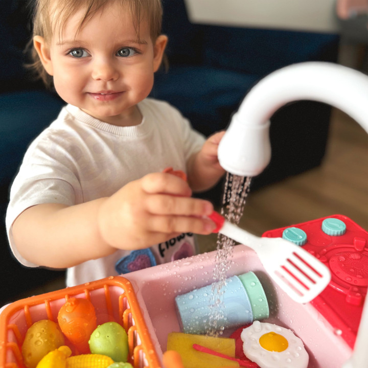 WOOPIE 2-in-1 Kitchen Sink for Kids Pink