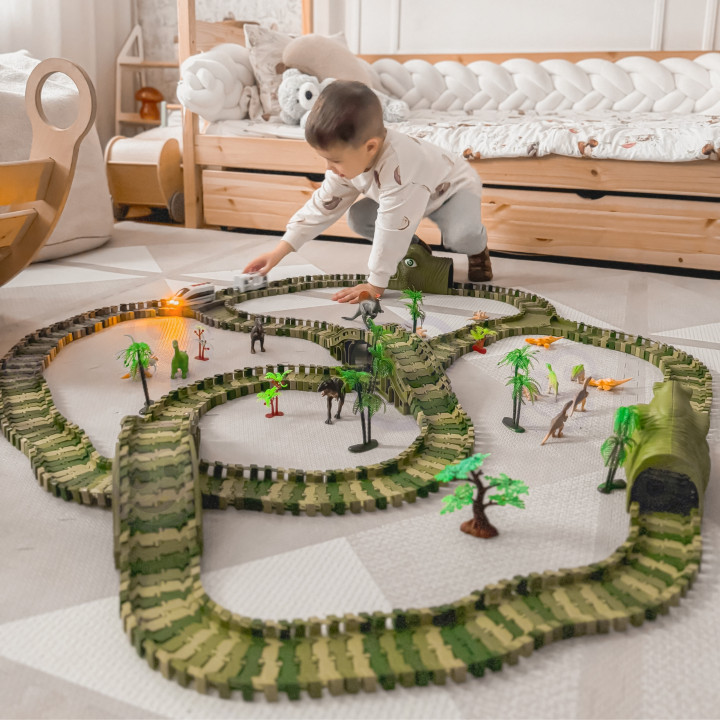 WOOPIE Tor Samochodowy XXL Dinozaury 240 el.