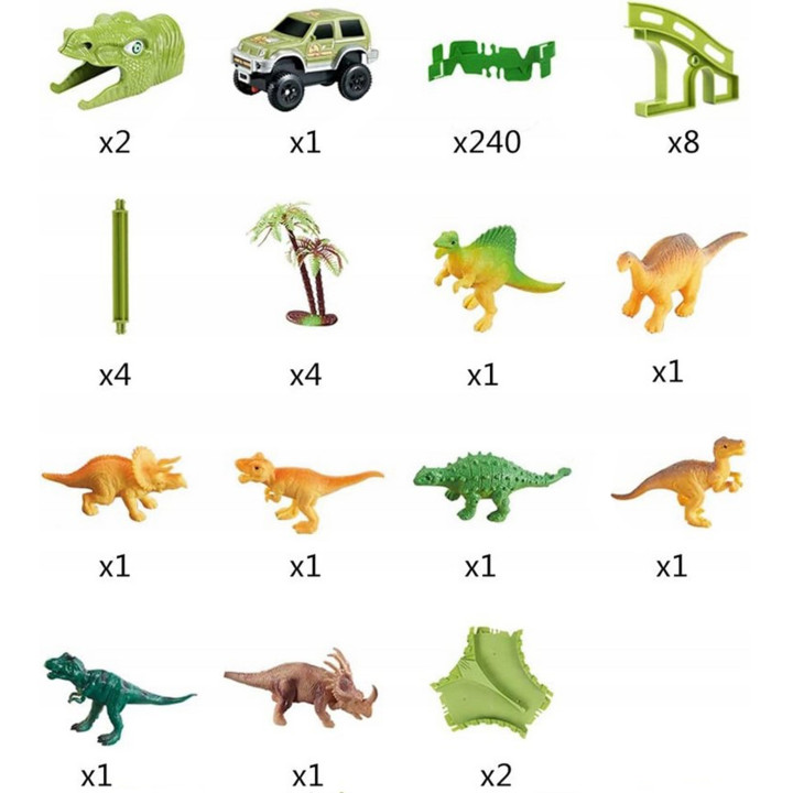 WOOPIE XXL Dinosaurs Car Track 240 pcs.