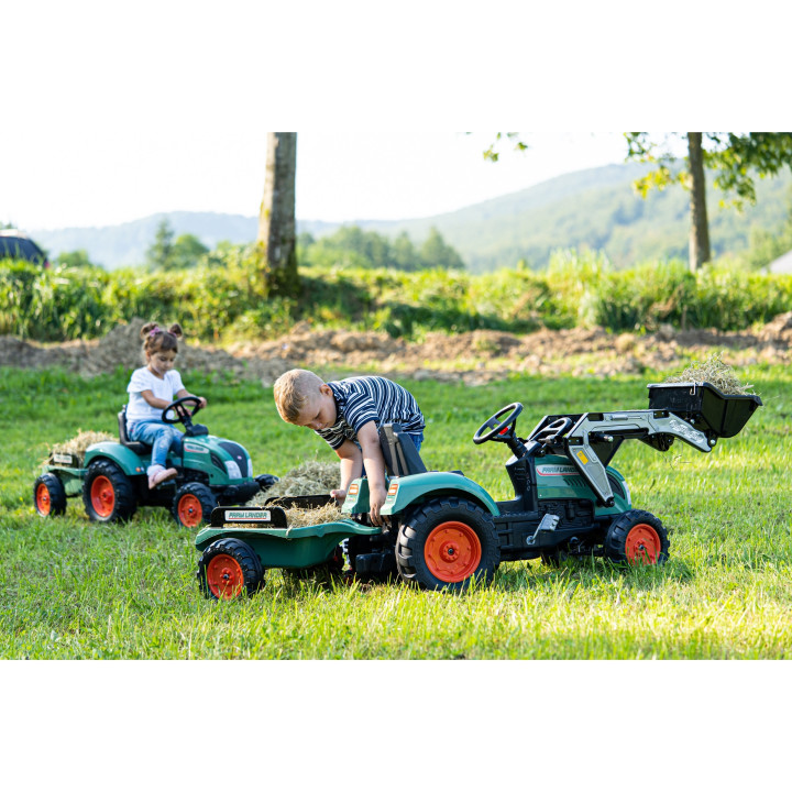 FALK Lander Green Pedal Tractor with Trailer for 3-7 Years