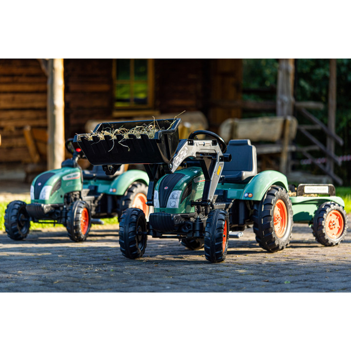 FALK Lander Green Pedal Tractor with Trailer for 3-7 Years