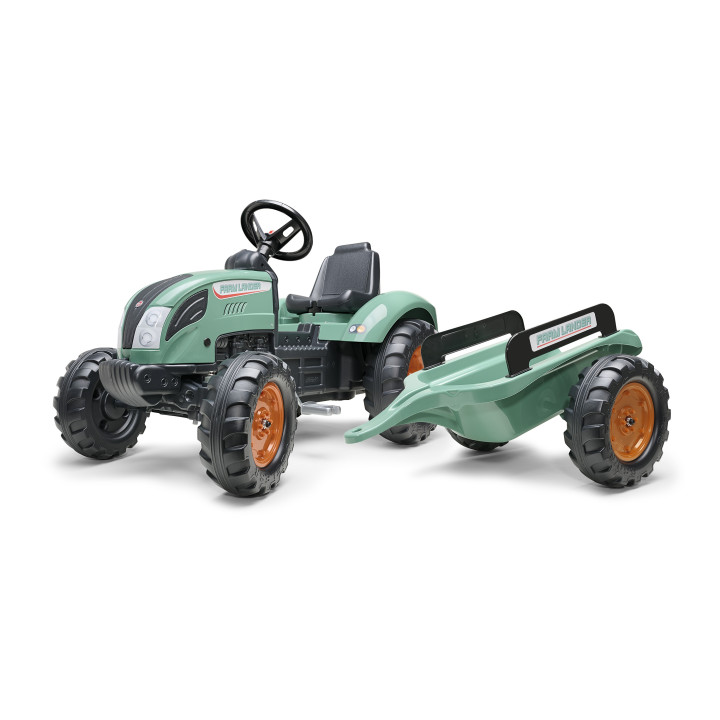 FALK Traktor Landini Niebieski na Pedały z Przyczepką od 3 Lat