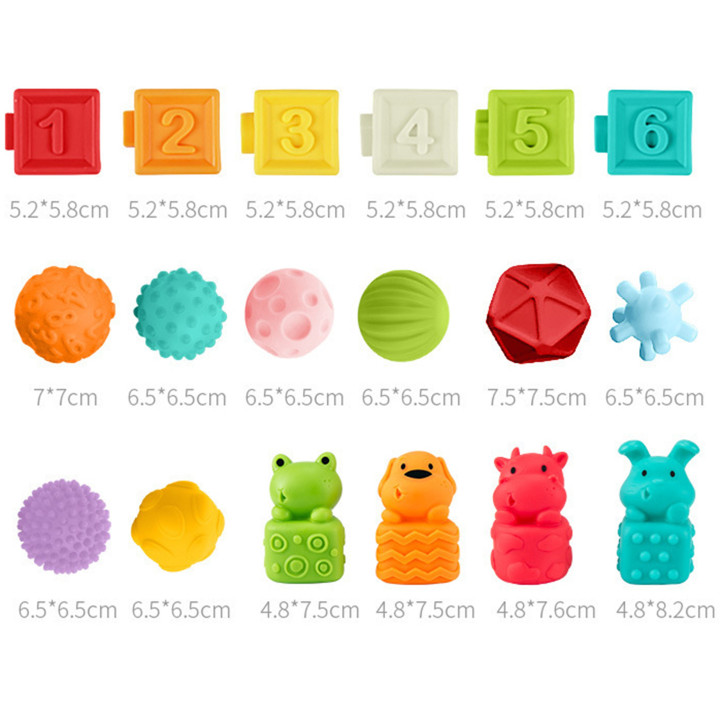 WOOPIE BABY Sensory Puzzles Squeeze Puzzle Sound Learning to Count 20 pcs.