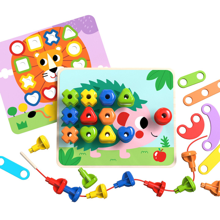 TOOKY TOY Multifunctional Board Set of Colored Screws Learning Shapes