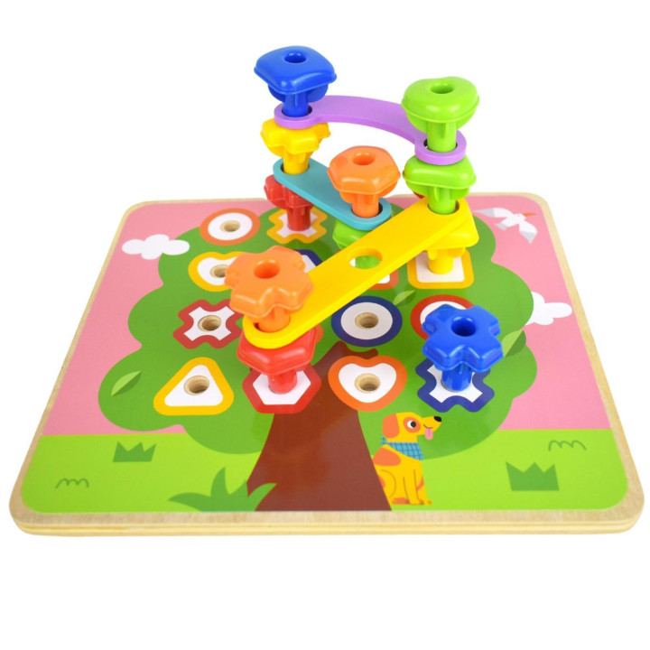 TOOKY TOY Multifunctional Board Set of Colored Screws Learning Shapes