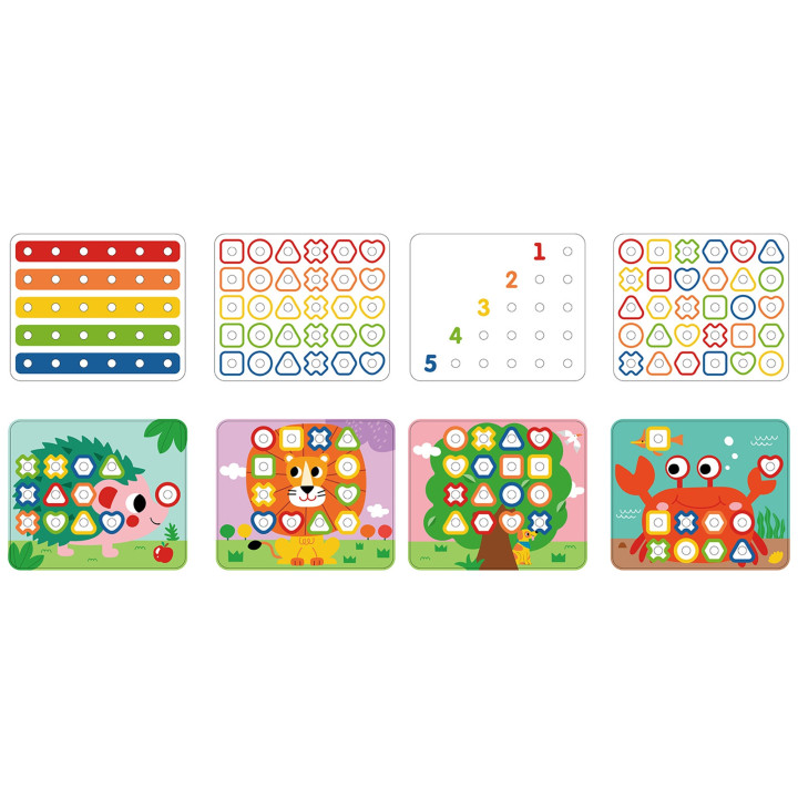 TOOKY TOY Multifunctional Board Set of Colored Screws Learning Shapes