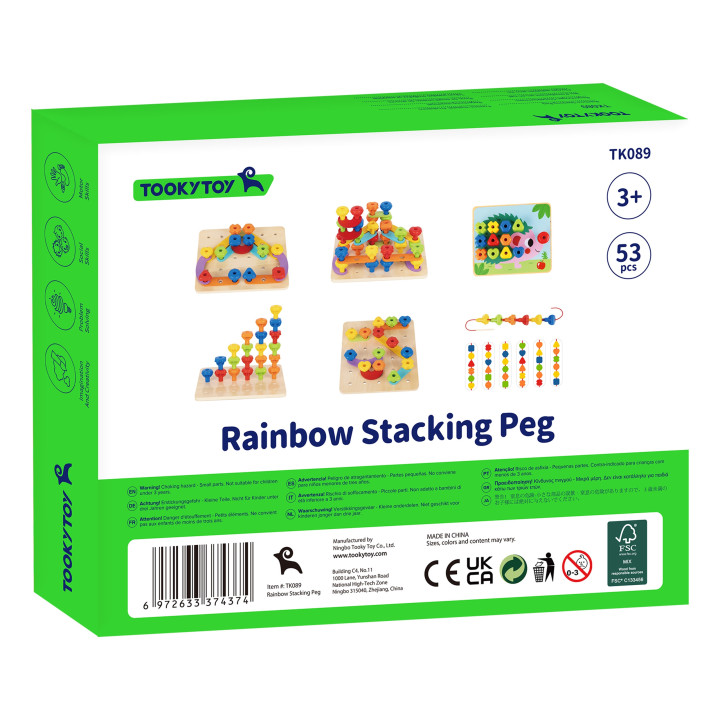 TOOKY TOY Multifunctional Board Set of Colored Screws Learning Shapes