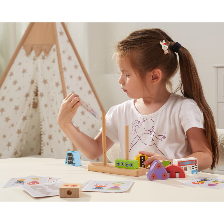 VIGA Robots Pyramid Puzzle + Patterns 8 pcs.
