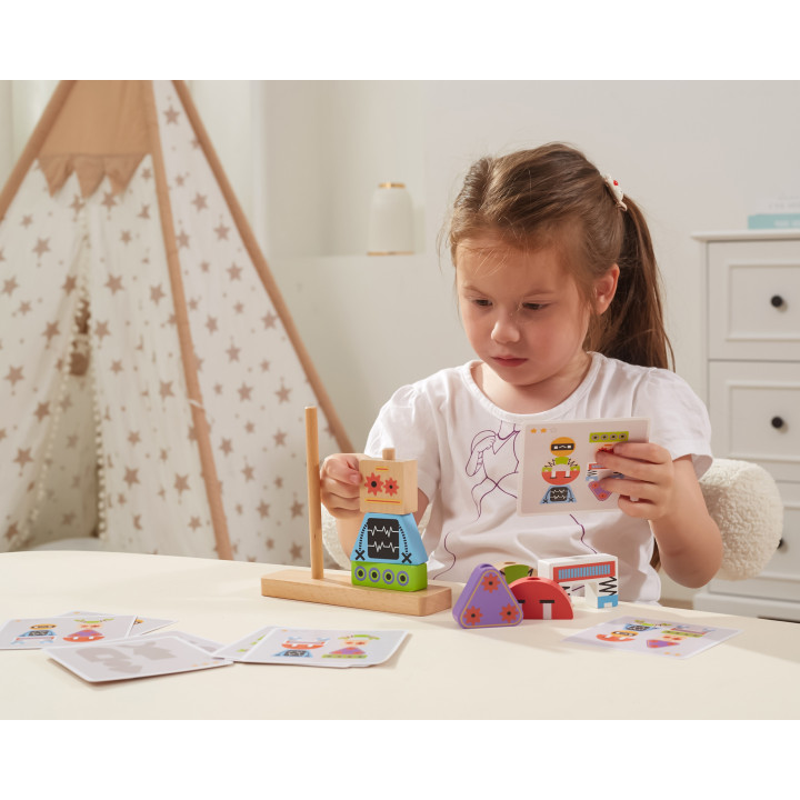 VIGA Robots Pyramid Puzzle + Patterns 8 pcs.