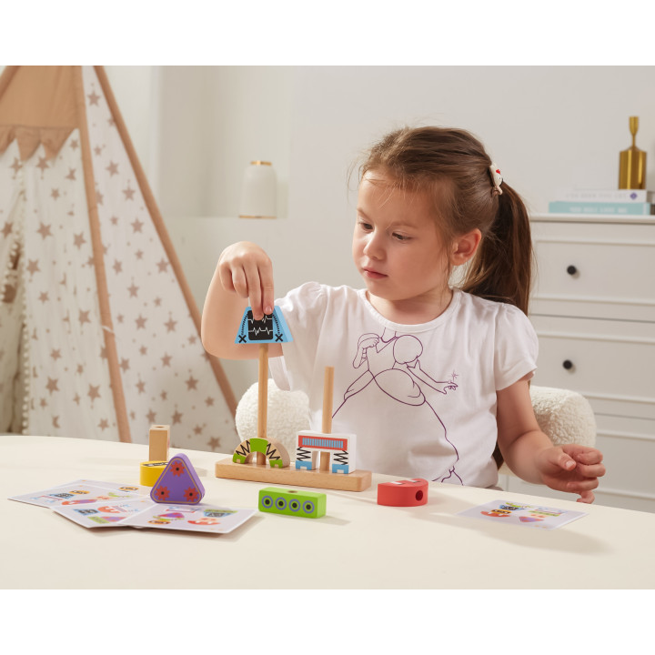 VIGA Robots Pyramid Puzzle + Patterns 8 pcs.