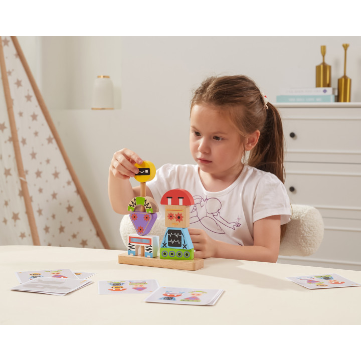 VIGA Robots Pyramid Puzzle + Patterns 8 pcs.