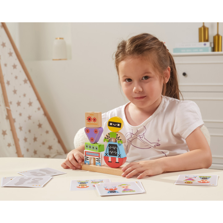 VIGA Robots Pyramid Puzzle + Patterns 8 pcs.