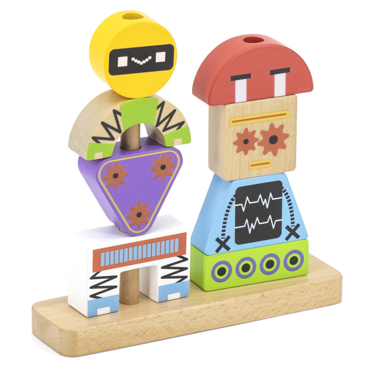 VIGA Robots Pyramid Puzzle + Patterns 8 pcs.