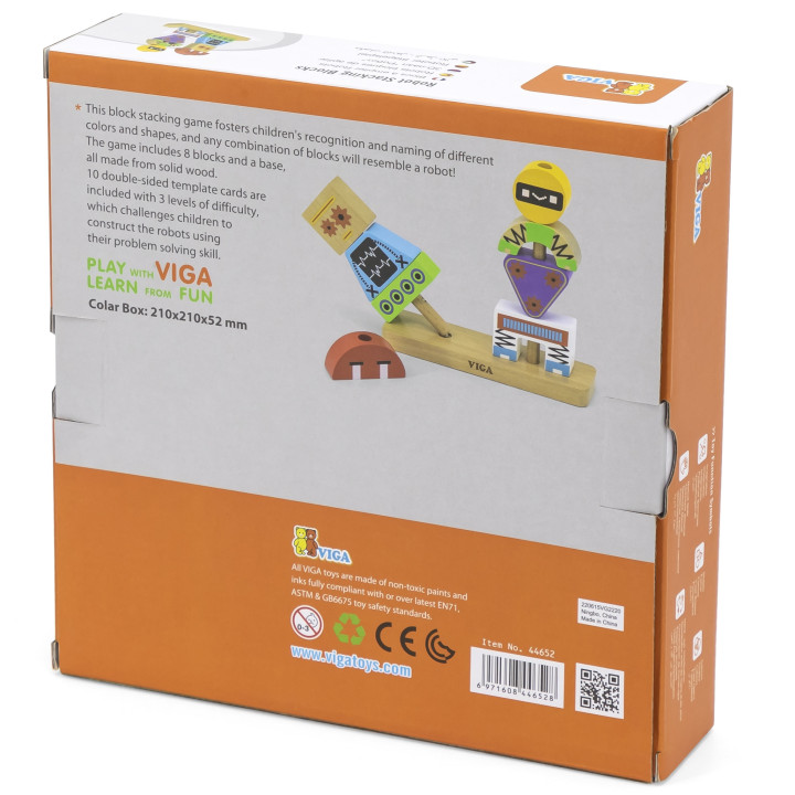 VIGA Robots Pyramid Puzzle + Patterns 8 pcs.