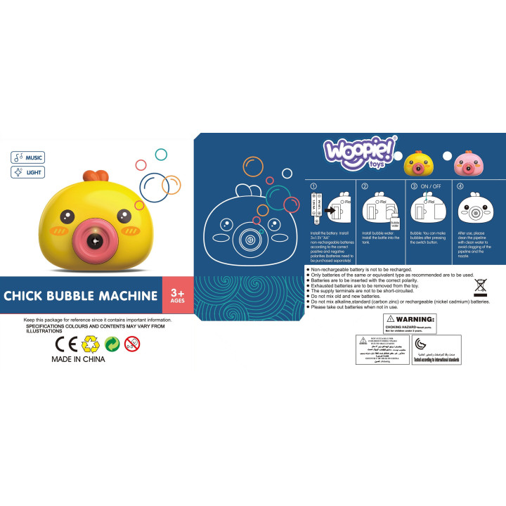 WOOPIE Chick Bubble Machine for Kids