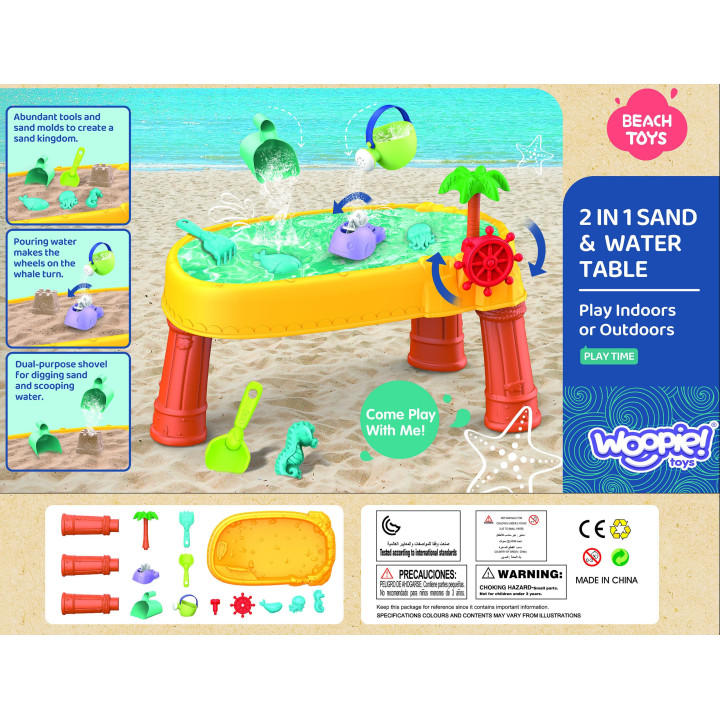 WOOPIE Water Table 2in1 Sandbox Pirate Ship 8 acc.