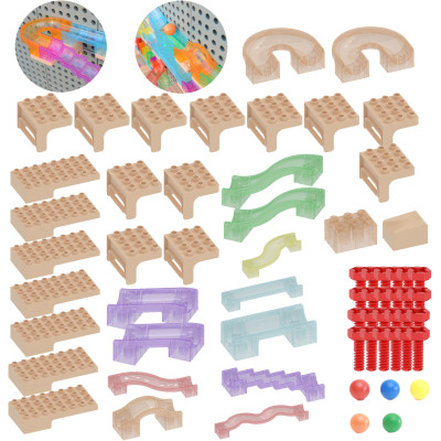 MASTERKIDZ Construction Set Ball Track for STEM Board 63 pcs.