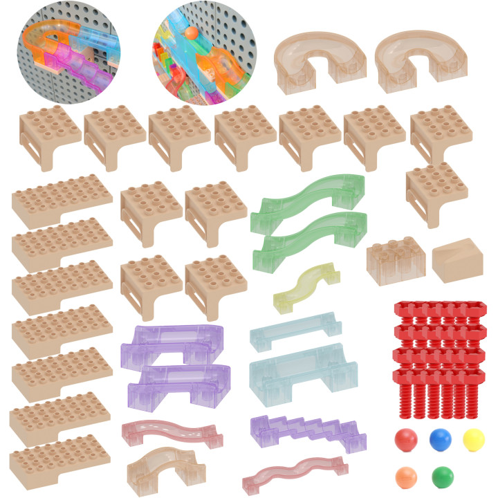 MASTERKIDZ Construction Set Ball Track for STEM Board 63 pcs.