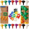 MASTERKIDZ Colorful Jumbo Pegs for STEM Board 64 Pcs - 8 Colors