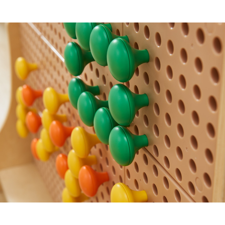 MASTERKIDZ Colorful Jumbo Pegs for STEM Board 128 Pcs - 8 Colors