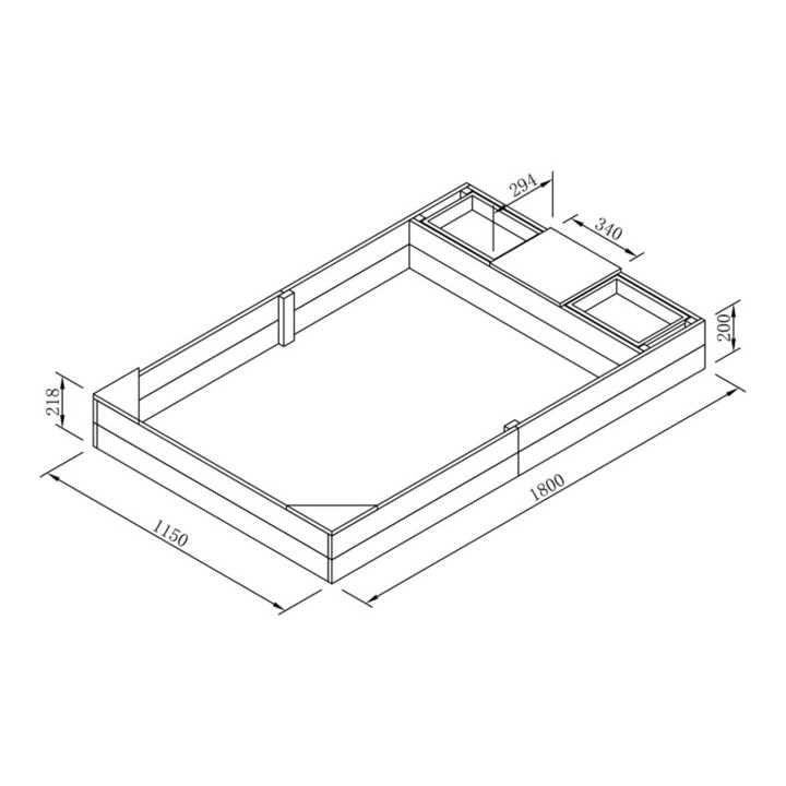 AXI Large Sandbox with Containers, Seat and Cover