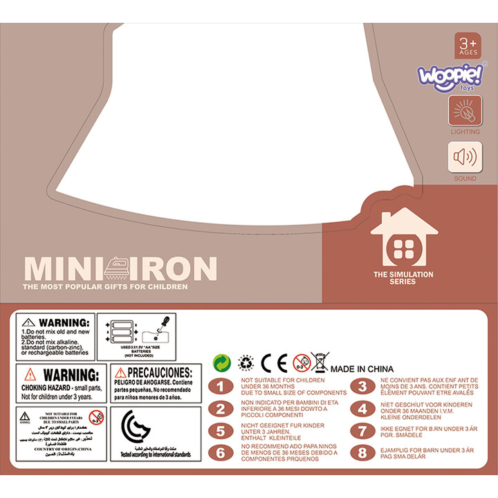 WOOPIE Iron with Sprayer, Light and Sound for Kids