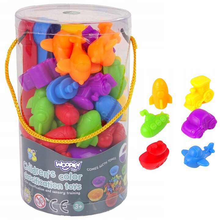 WOOPIE Montessori Educational Game Color Sorter Vehicles 44 pcs.