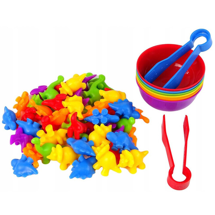 WOOPIE Montessori Educational Game Color Sorter Dinosaurs 56 pcs.