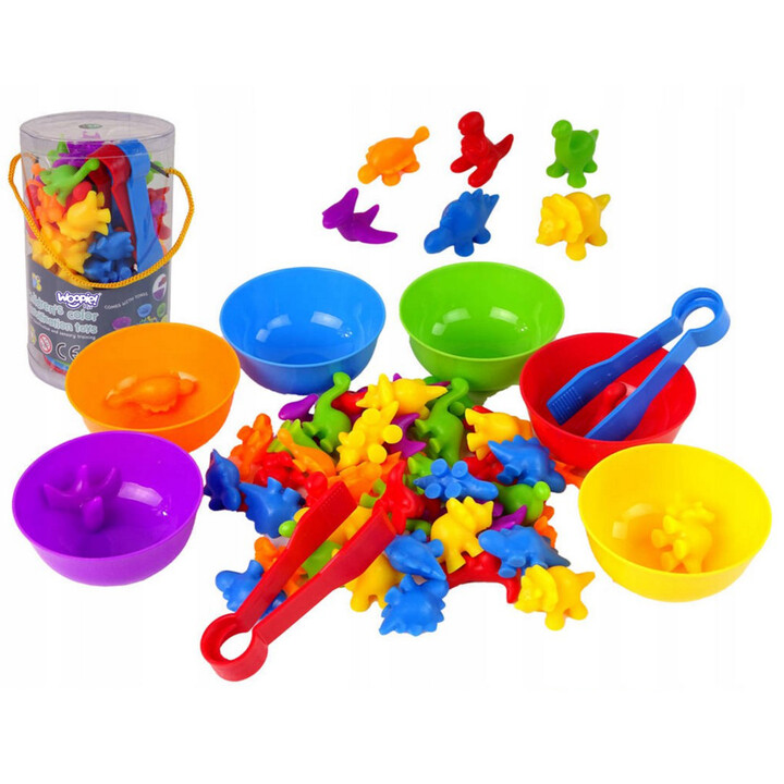 WOOPIE Montessori Educational Game Color Sorter Dinosaurs 56 pcs.