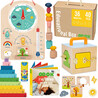 Tooky Toy Educational Montessori Box Puzzle Abacus Weather Board 6 in 1 for ages 3+