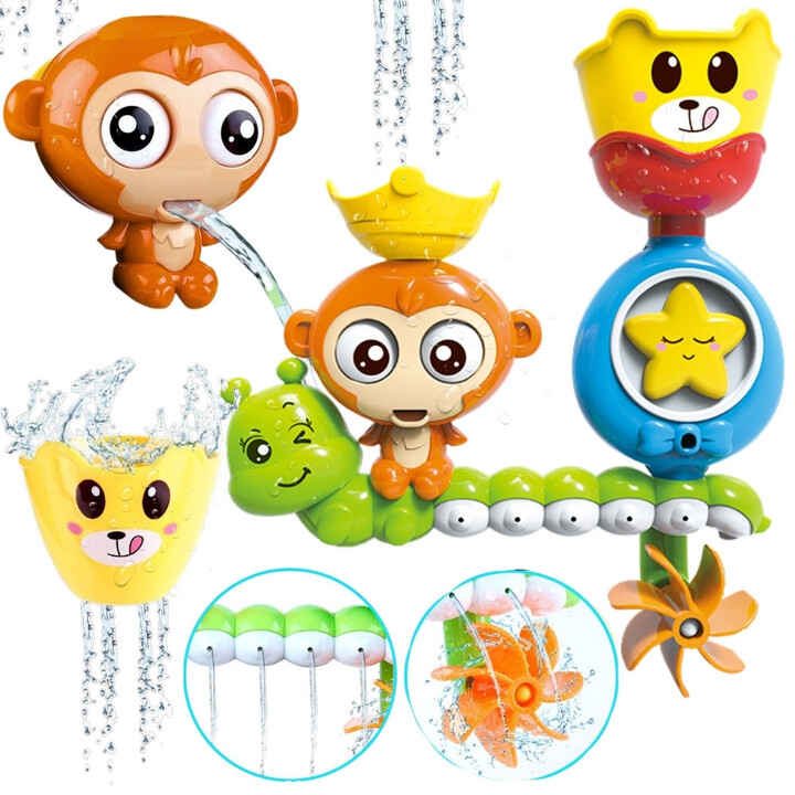 WOOPIE BABY Monkey Bath Water Toy + Cup