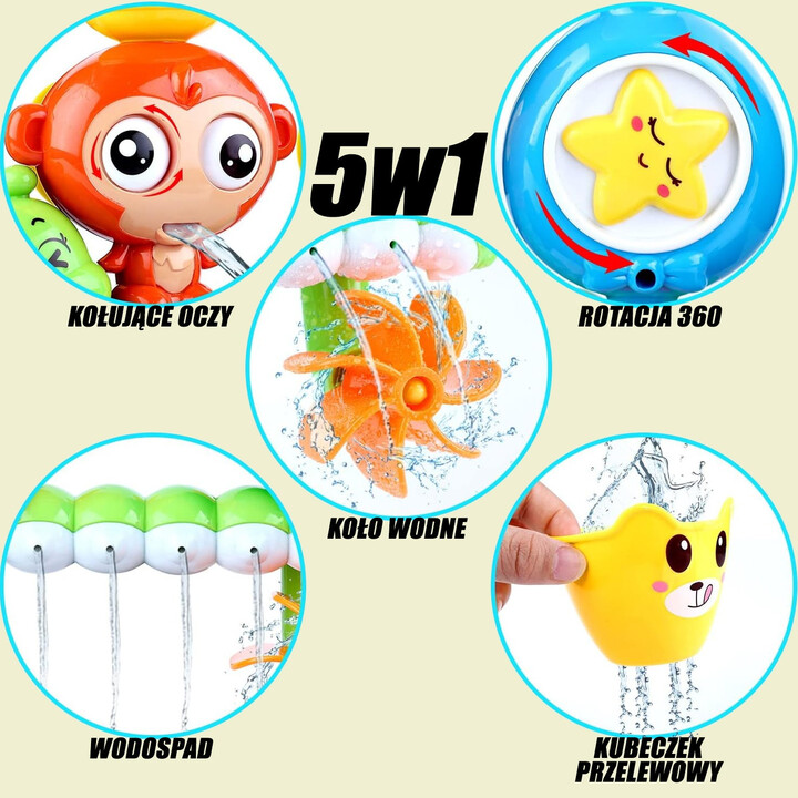 WOOPIE BABY Monkey Bath Water Toy + Cup
