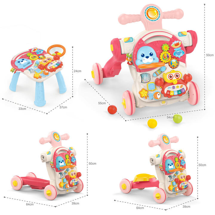 WOOPIE BABY Pusher, Walker, Educational Table, Scooter, Ride-on 4-in-1