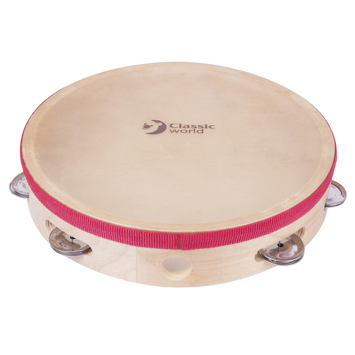 CLASSIC WORLD EDU Musical Instrument Tambourine 25 cm