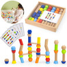 VIGA Wooden Geometric Blocks Puzzle 52 pcs.
