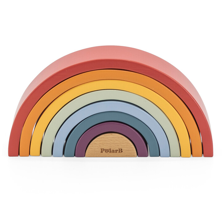 VIGA PolarB Wooden Rainbow Puzzle Creative Montessori Blocks
