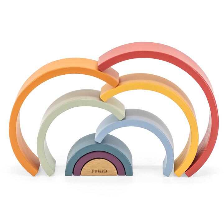 VIGA PolarB Wooden Rainbow Puzzle Creative Montessori Blocks