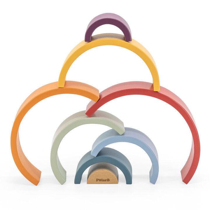 VIGA PolarB Wooden Rainbow Puzzle Creative Montessori Blocks