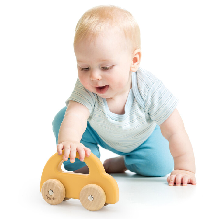 VIGA PolarB Wooden Push Car Yellow