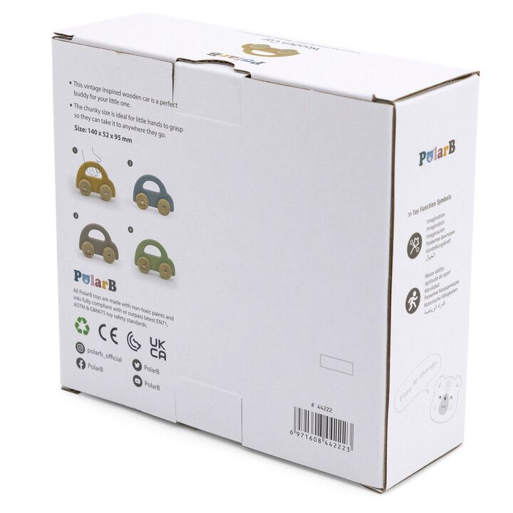 VIGA PolarB Wooden Push Car Yellow