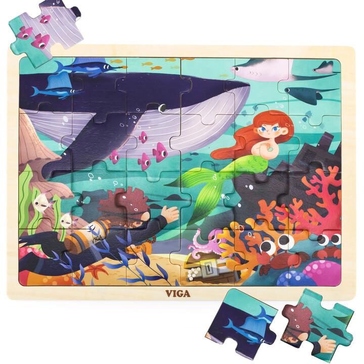 VIGA Wooden Puzzle 24 Pieces Puzzle Secrets of the Sea