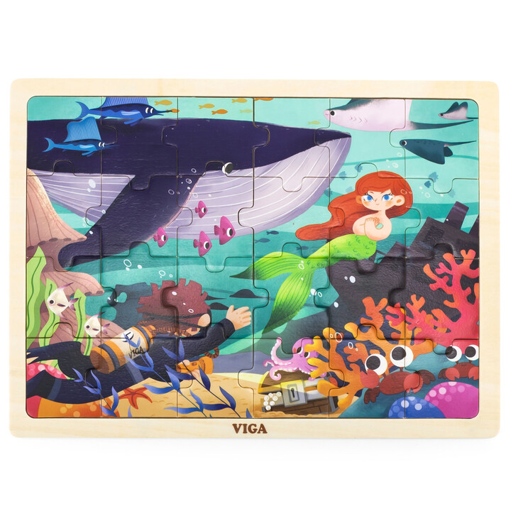 VIGA Wooden Puzzle 24 Pieces Puzzle Secrets of the Sea